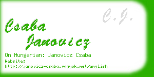 csaba janovicz business card